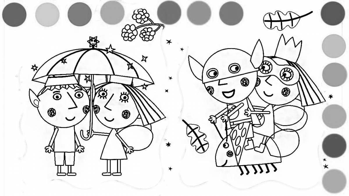 Comic ben and holly coloring book