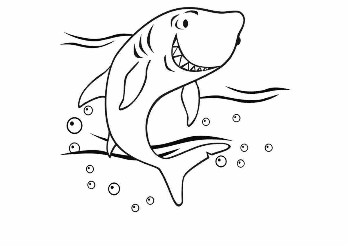 A bright shark coloring book for children 6-7 years old