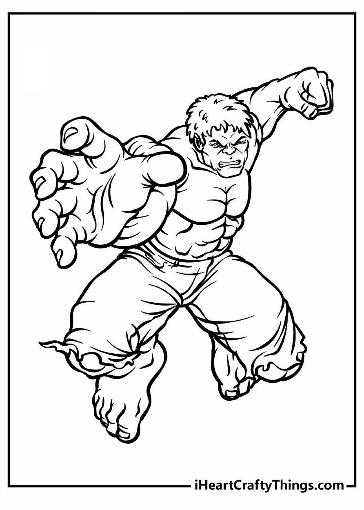 Wonderful Hulk coloring book for children 4-5 years old
