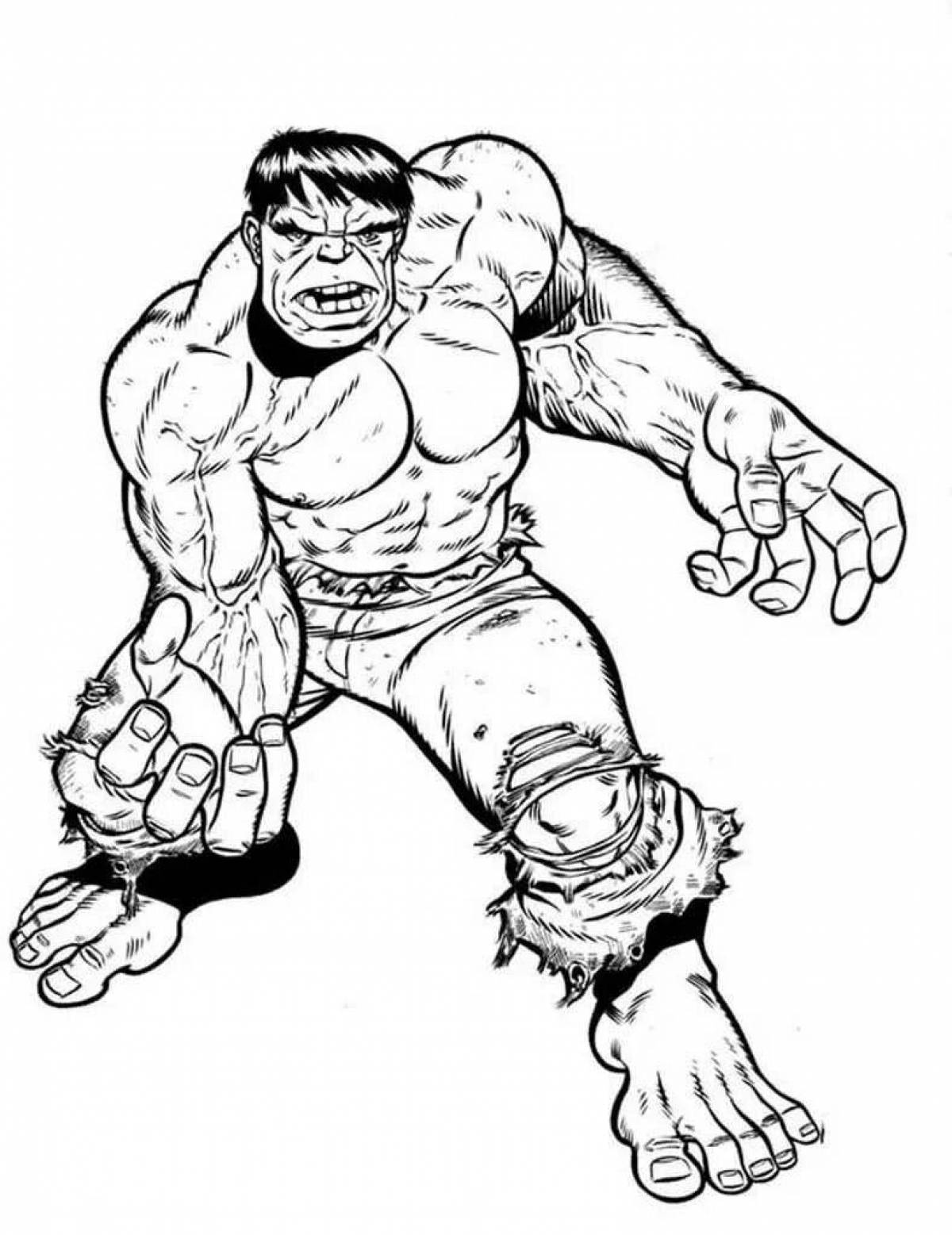 Photo Coloring bright hulk for pre-k