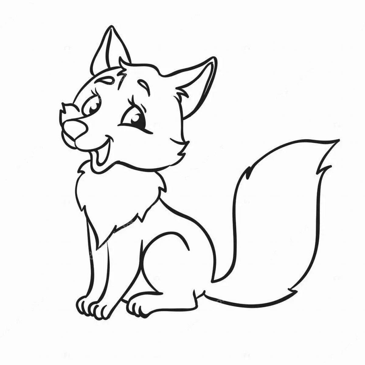 Fancy fox coloring book for 2-3 year olds