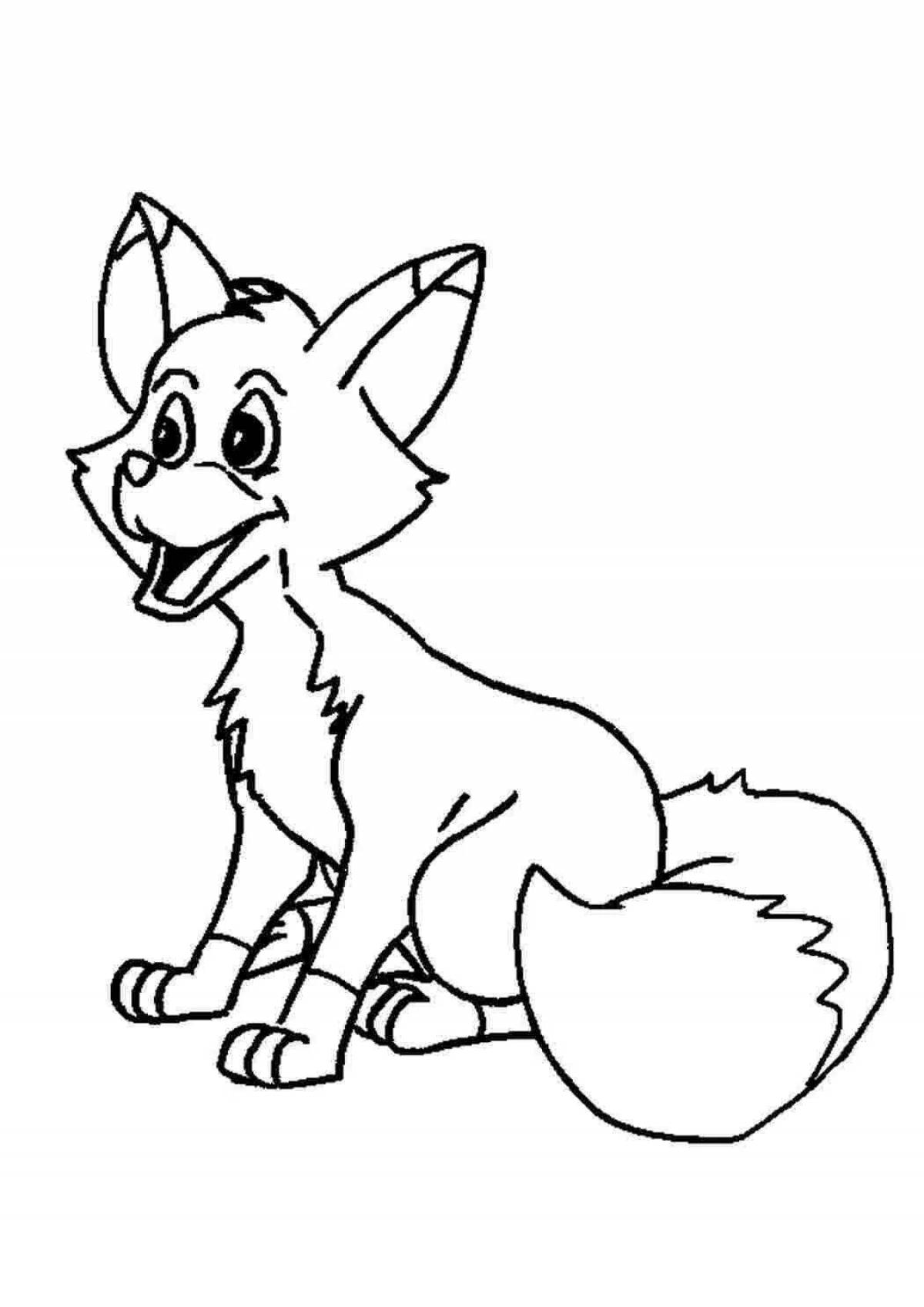 Sparkling fox coloring book for children 2-3 years old