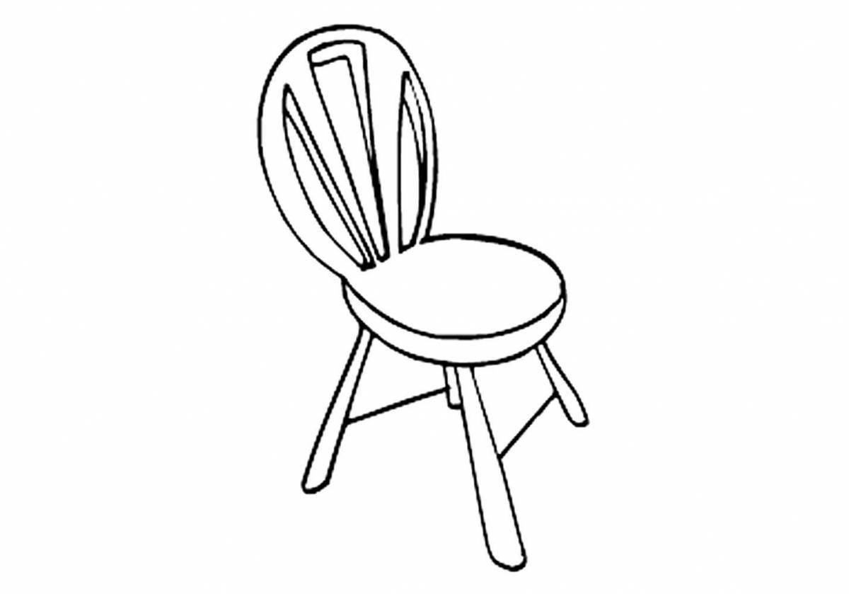 Раскраска яркий стул для детей 3-4 лет