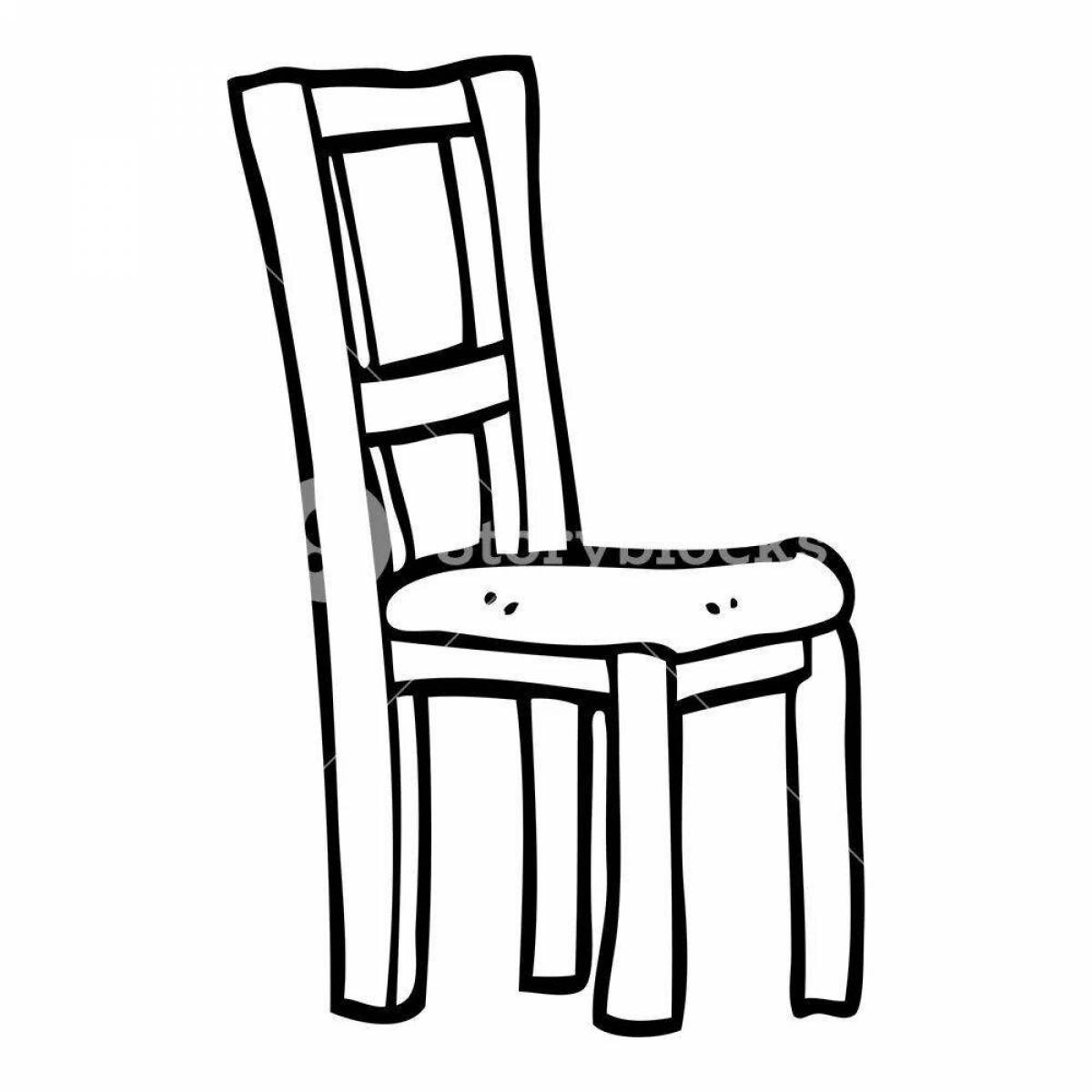 Креативная раскраска стул для детей 3-4 лет