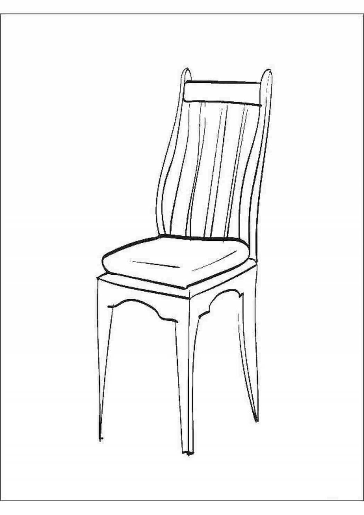 Раскраска стул с цветными брызгами для детей 3-4 лет