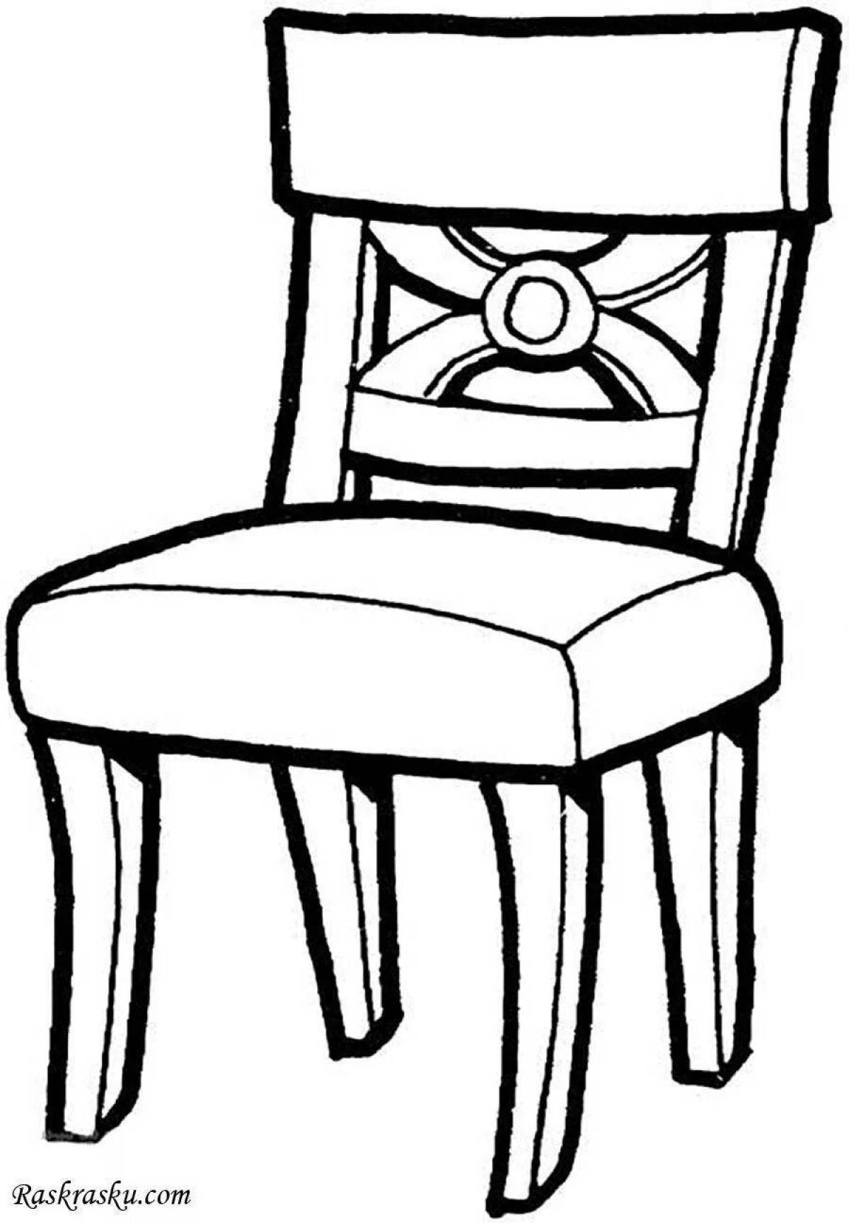 Раскраска «сумасшедший стул» для детей 3-4 лет