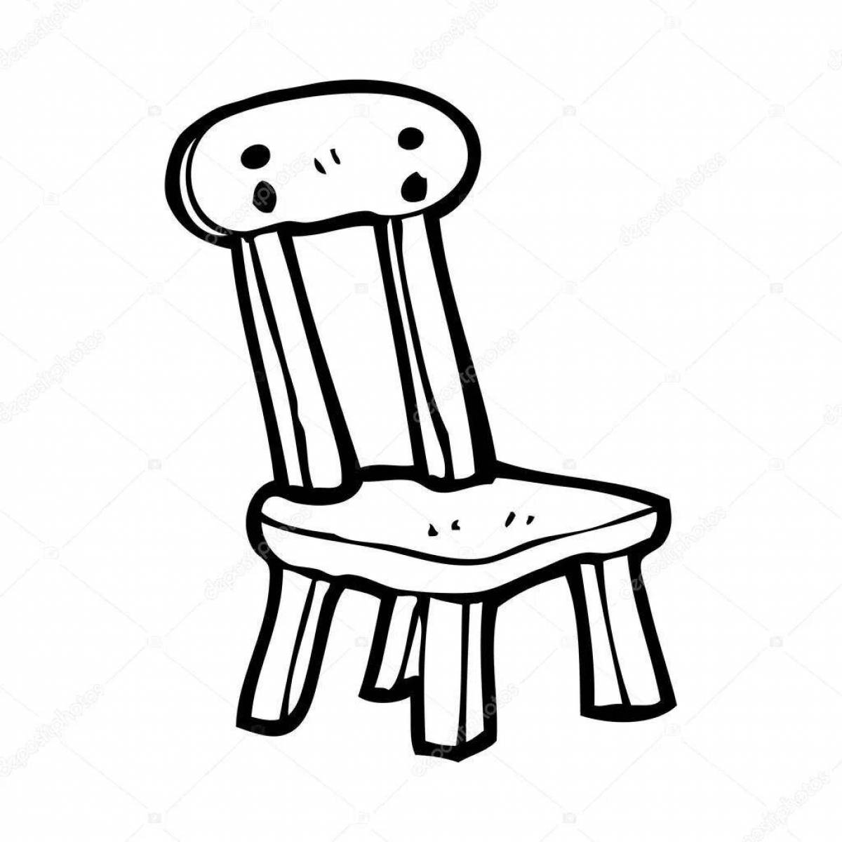 Color-frenzy chair coloring page для детей 3-4 лет