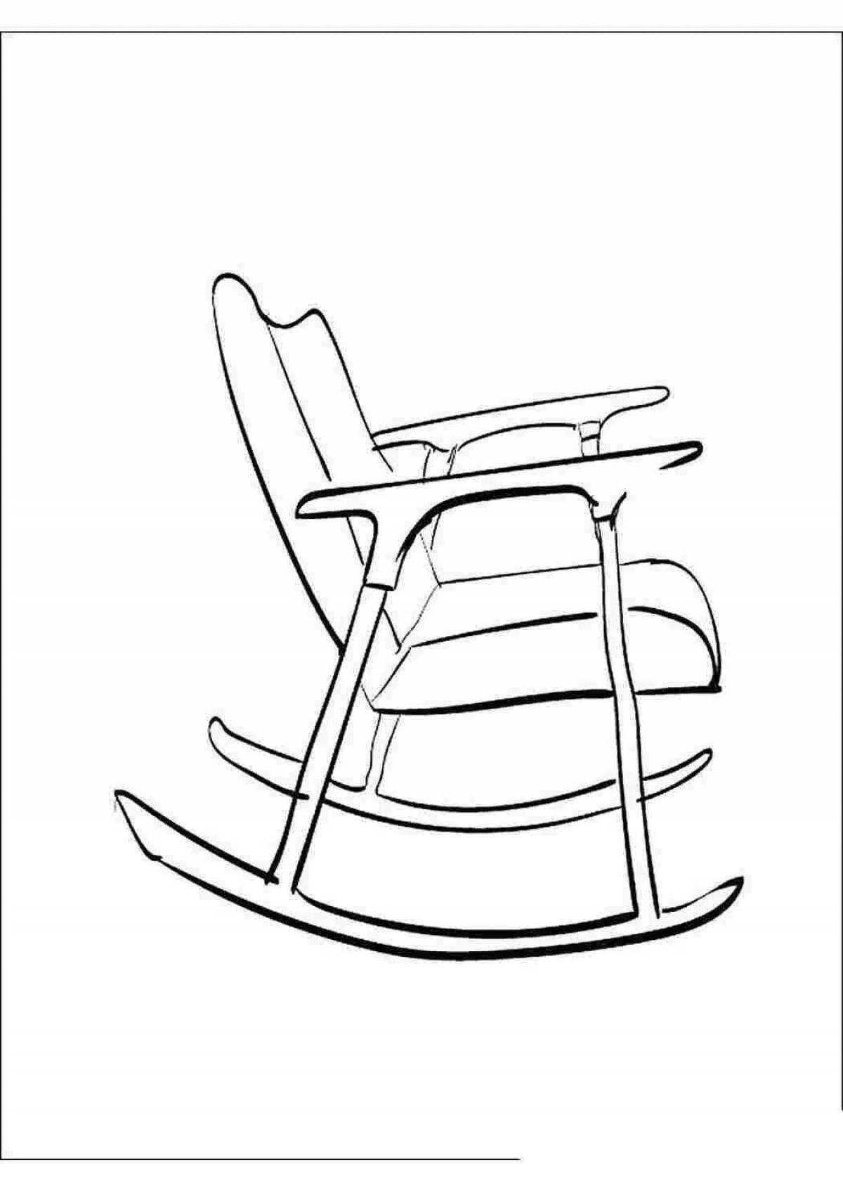 Colorful chair coloring page for 3-4 year olds