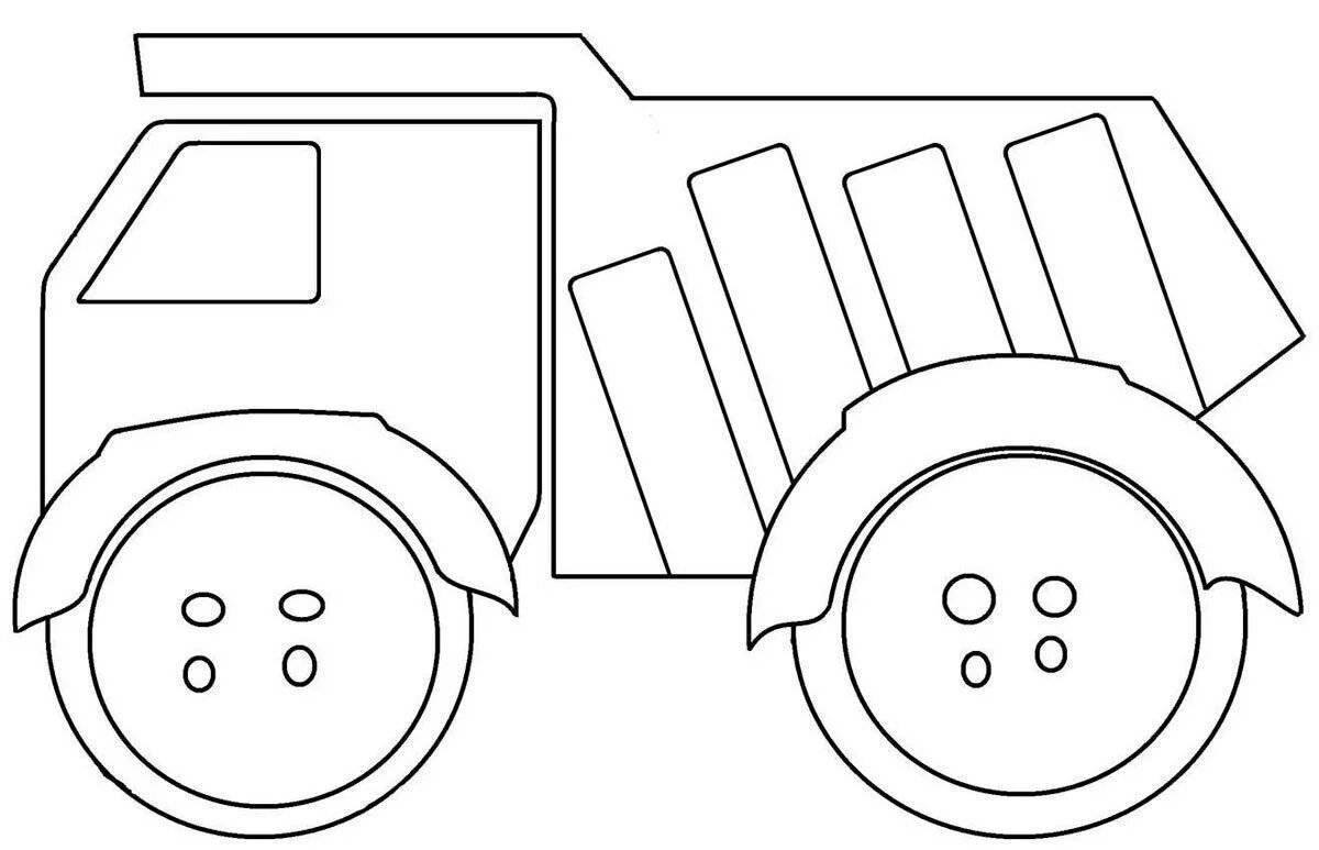 Glowing dump truck coloring book for kids