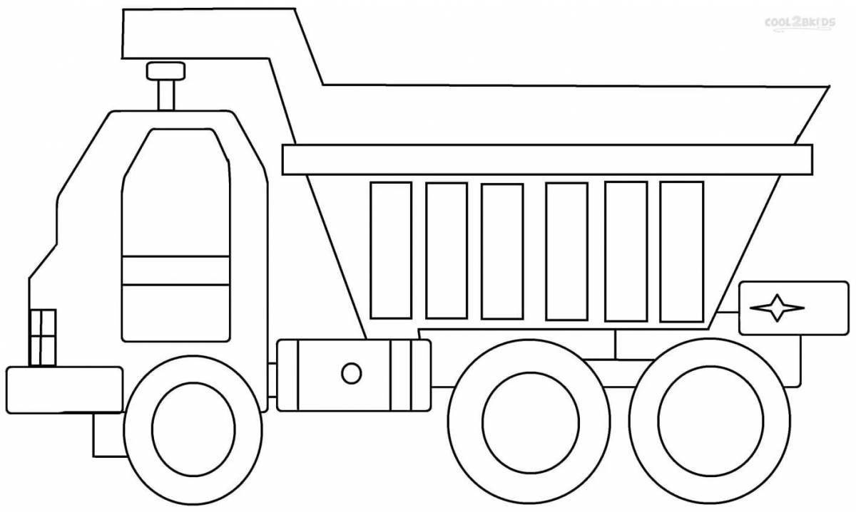 Gorgeous dump truck coloring book for kids