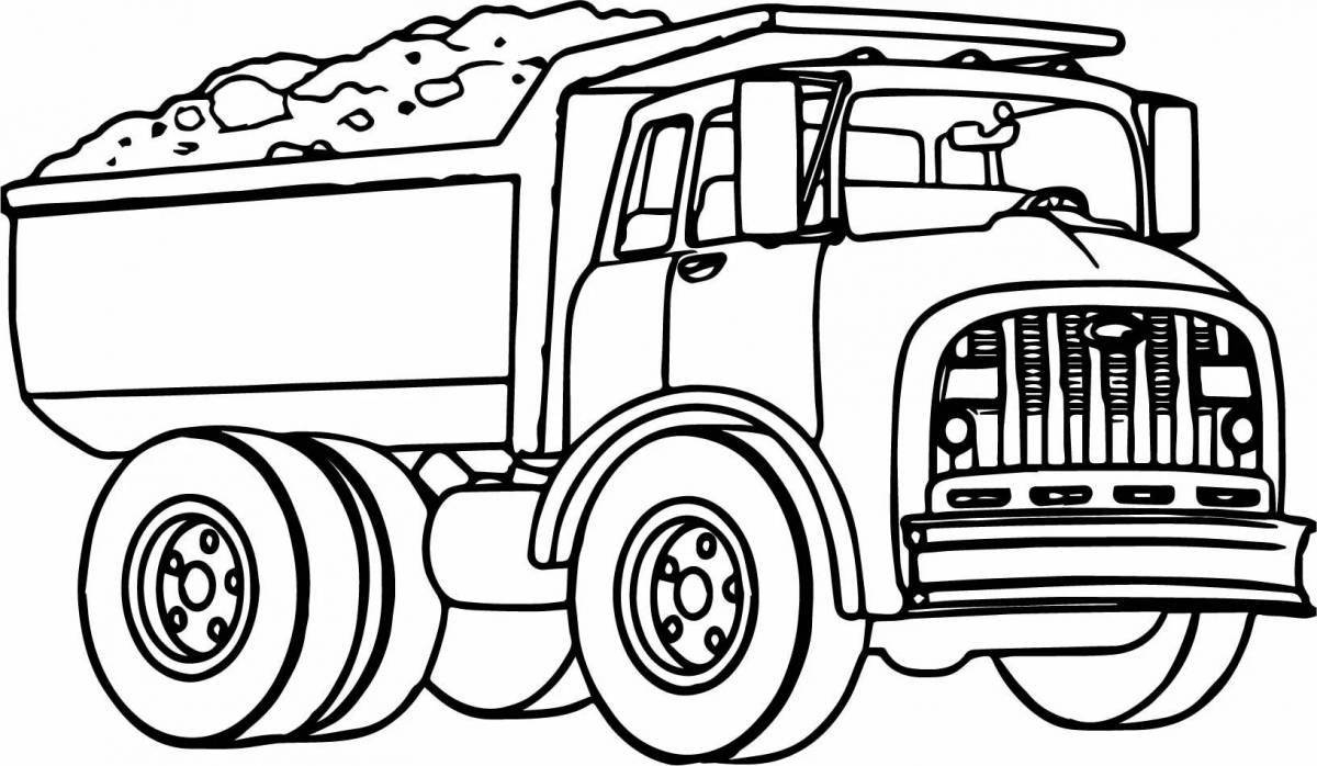 Shiny dump truck coloring pages for kids