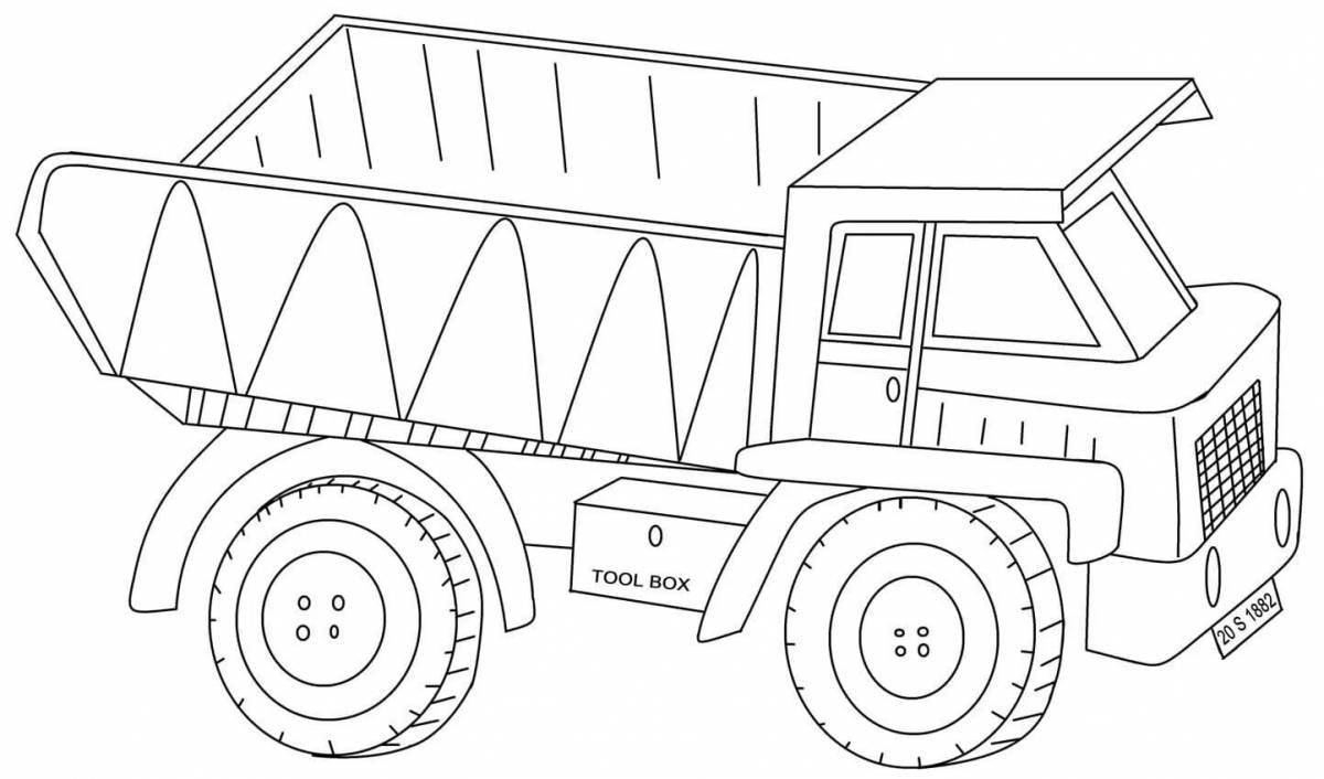 Sweet Dump Truck Coloring Page for Toddlers
