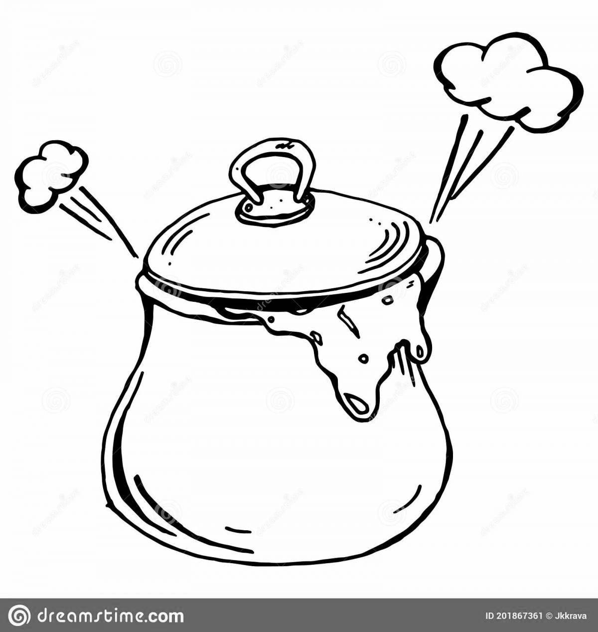 Adorable saucepan coloring book for 3-4 year olds