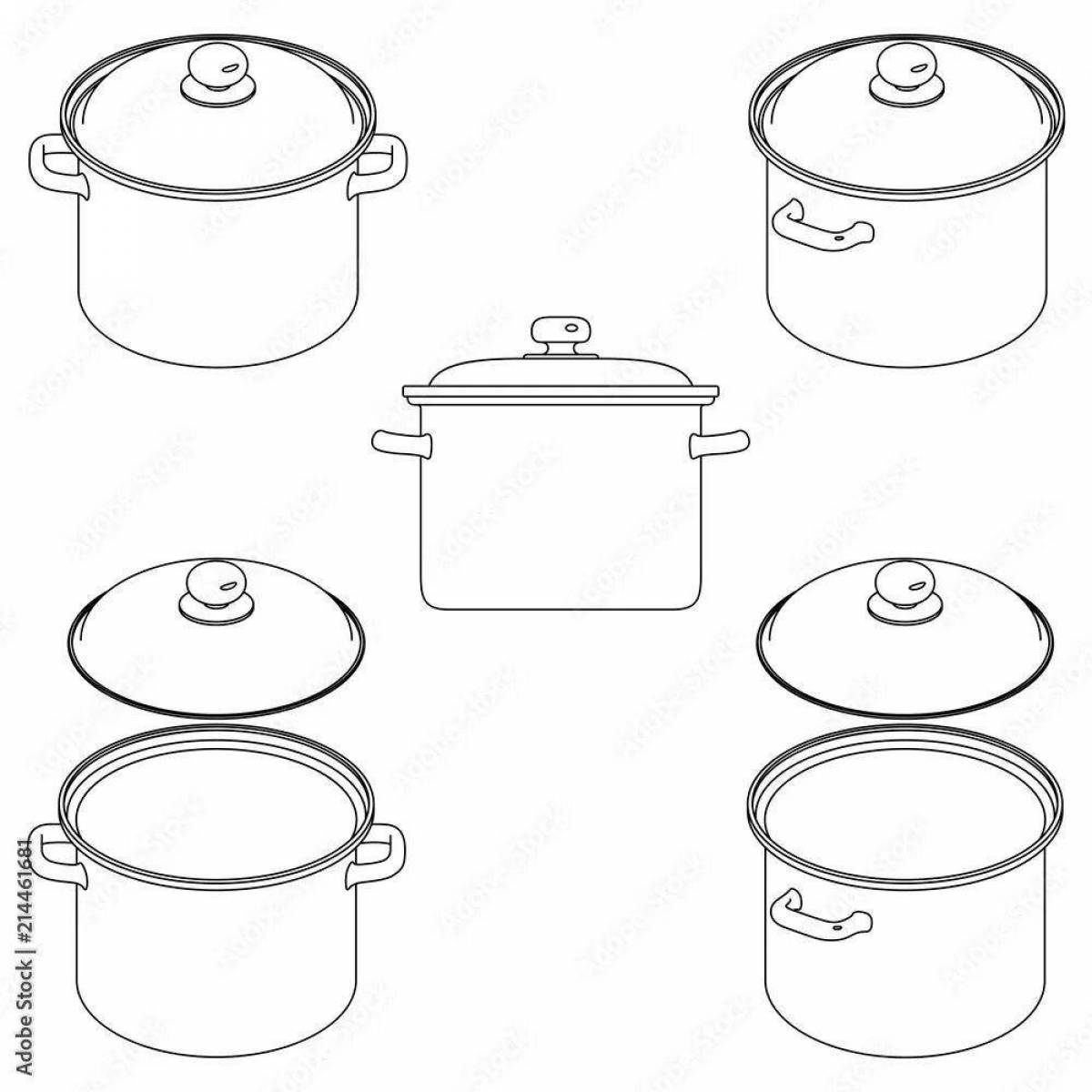 Creative pot coloring book for 3-4 year olds
