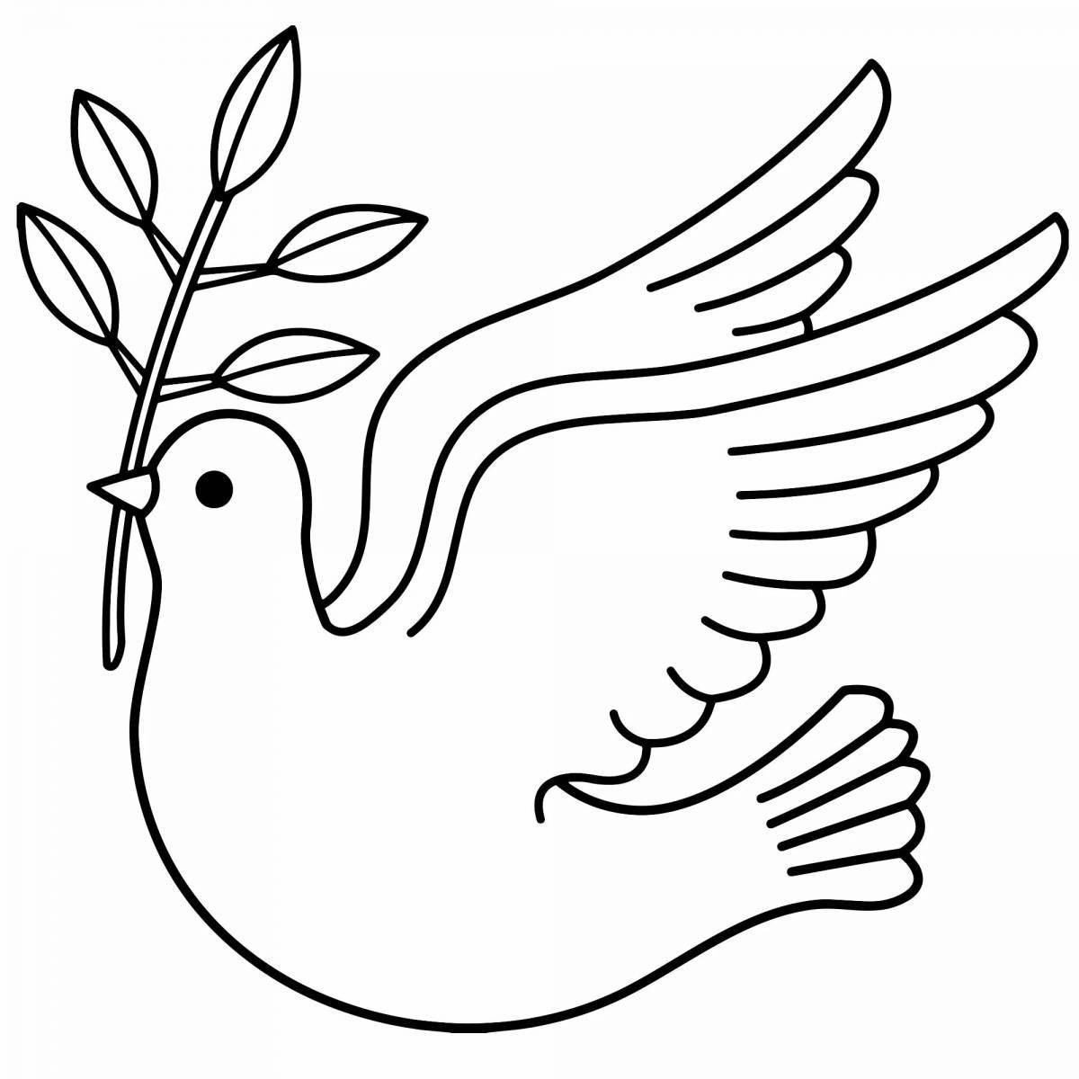 Live coloring dove for children 3-4 years old
