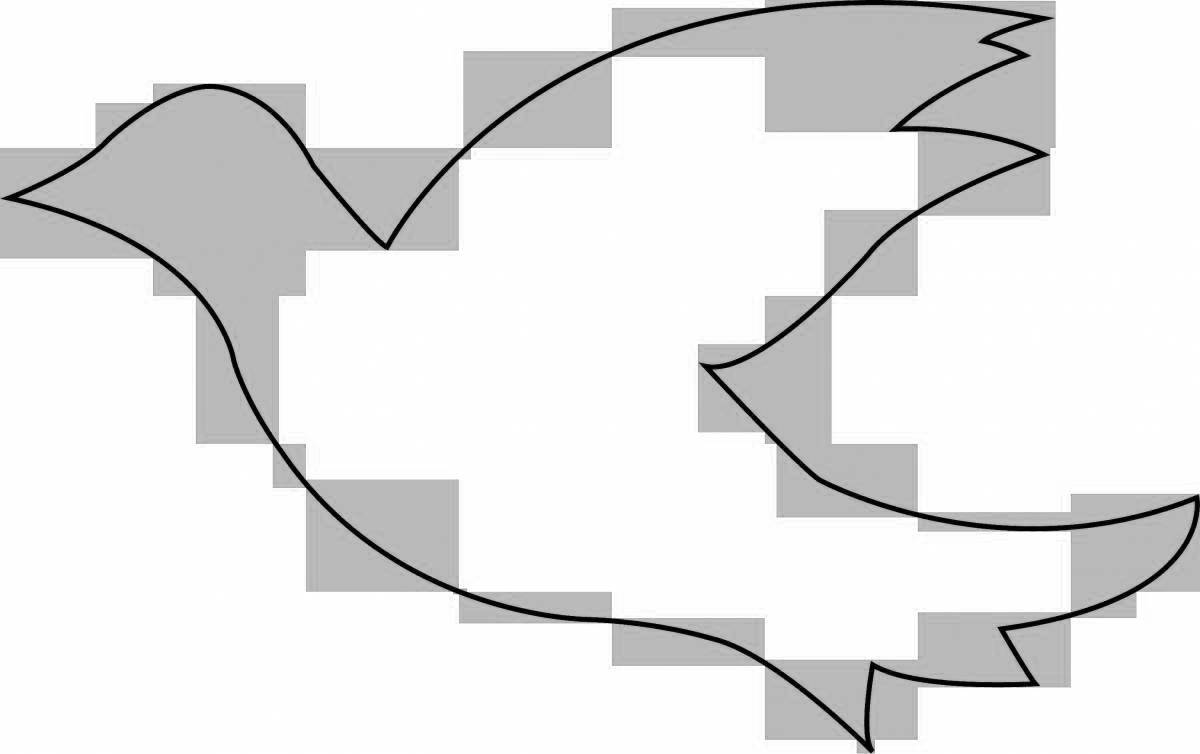 A wonderful coloring dove for children 3-4 years old