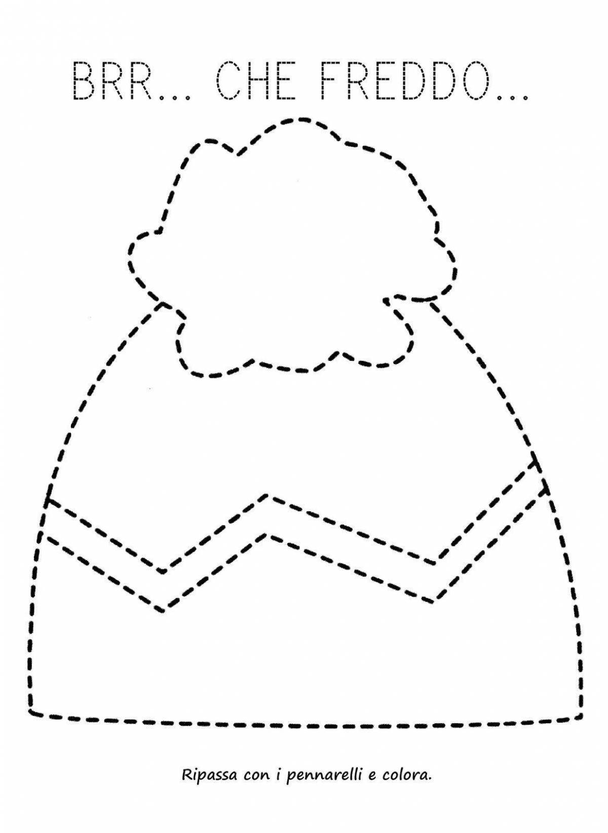 Coloring page glamor cap for children 2-3 years old