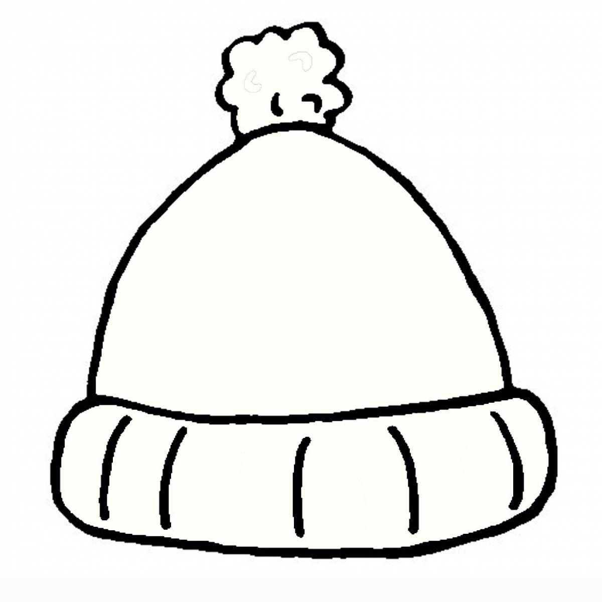 Coloring page stylish cap for kids 2-3 years old