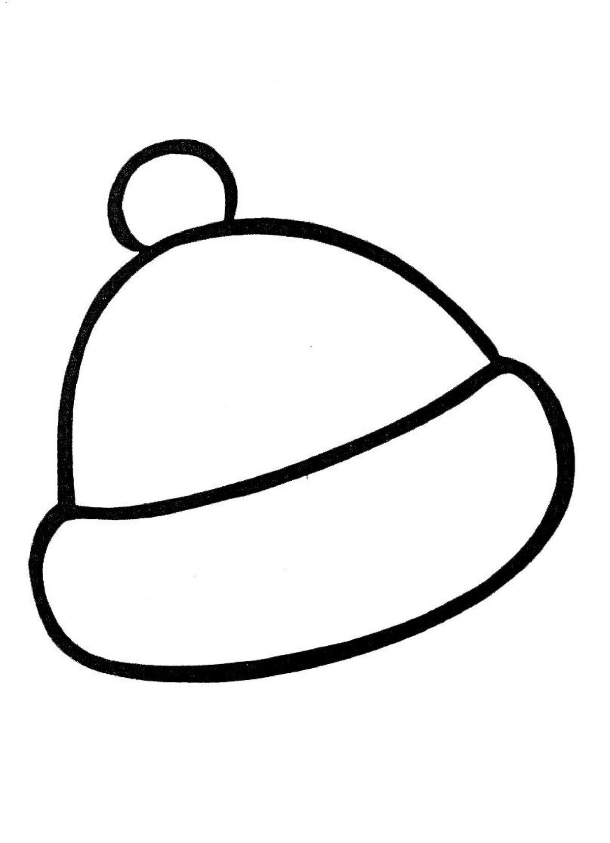 Fine cap coloring page for children 2-3 years old