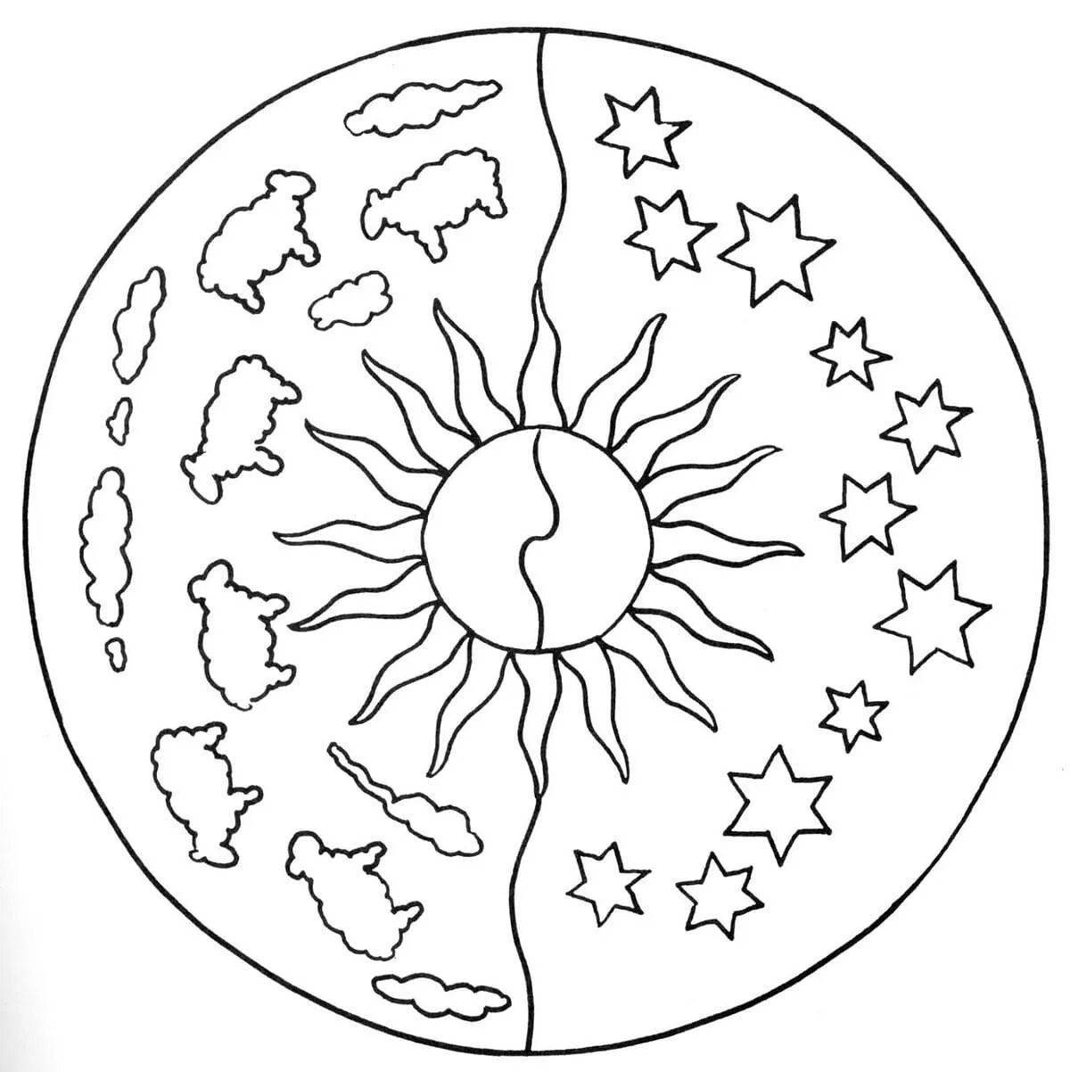 Colorful mandala coloring pages for 5-6 year olds