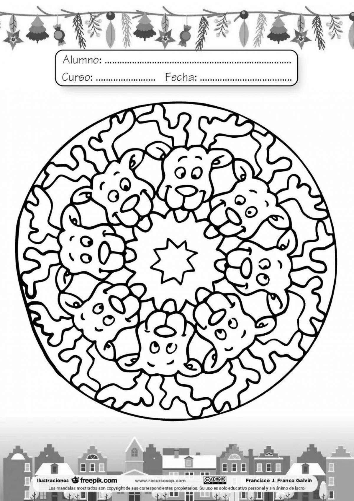 Mandala coloring pages for children 5-6 years old