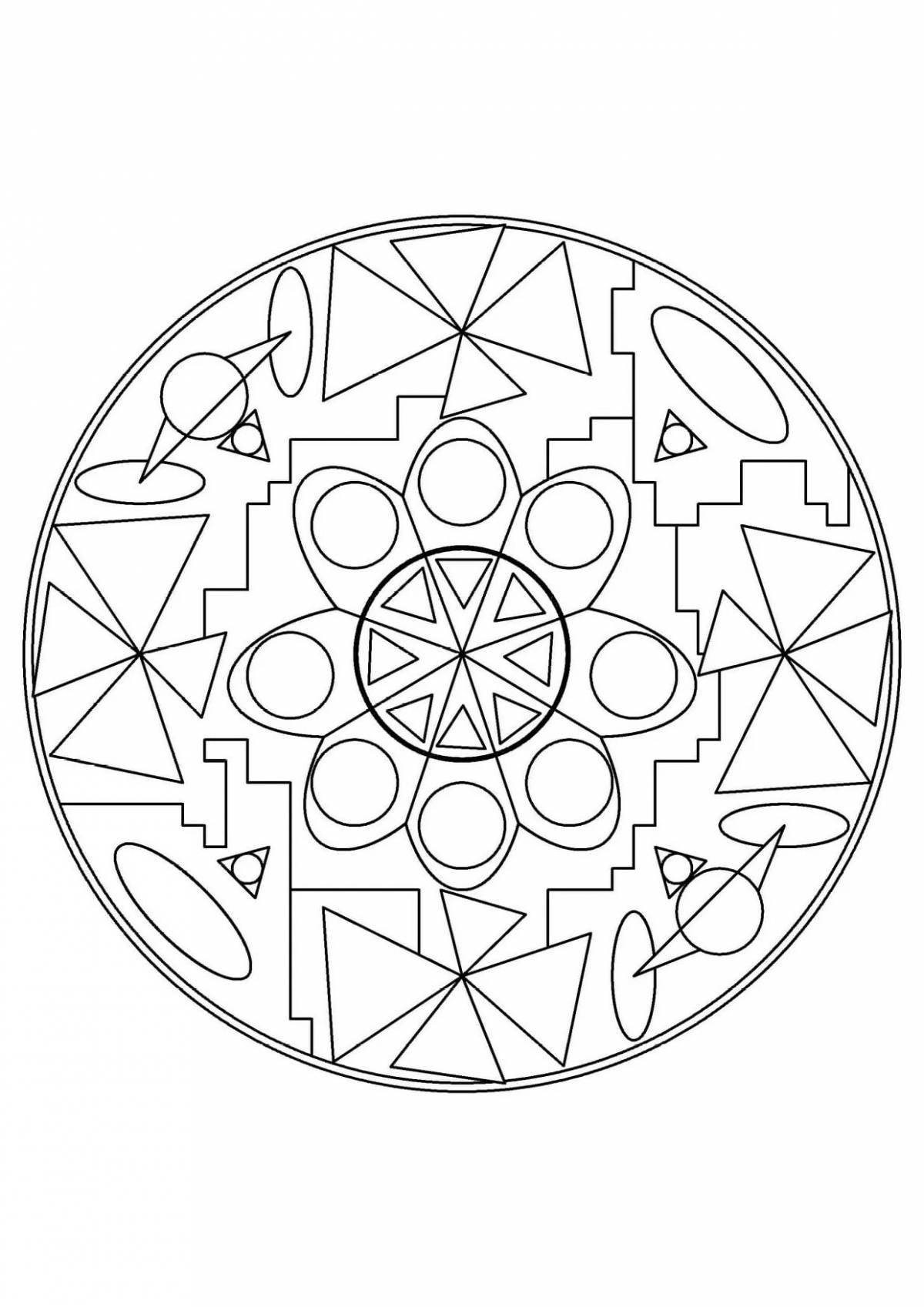 Explosive mandala coloring pages for 5-6 year olds