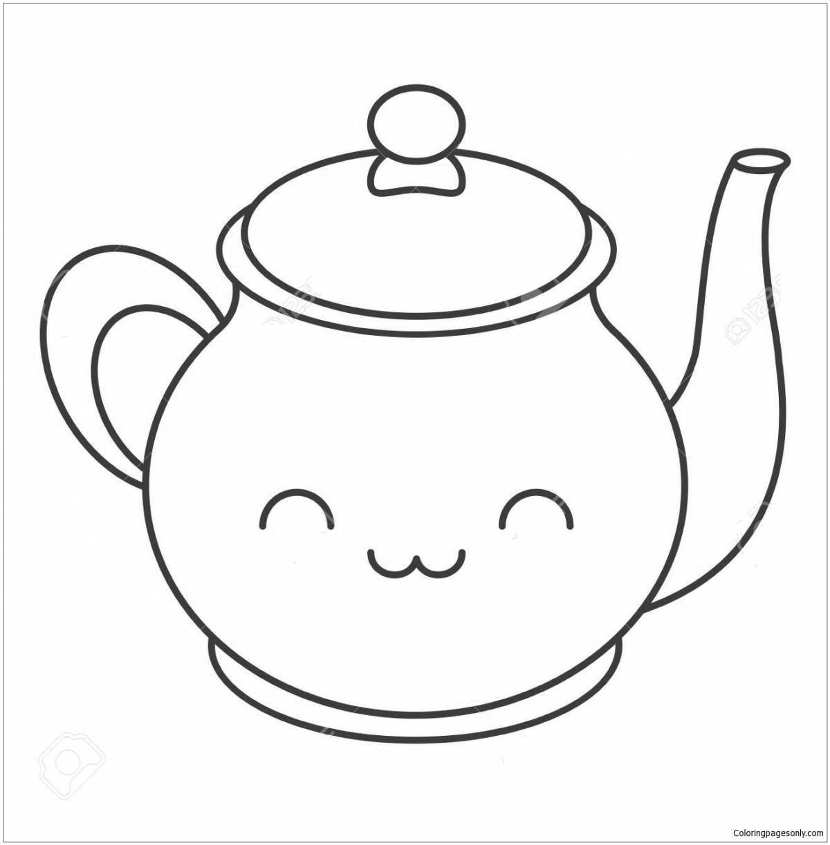 Amazing teapot coloring book for kids 3-4 years old