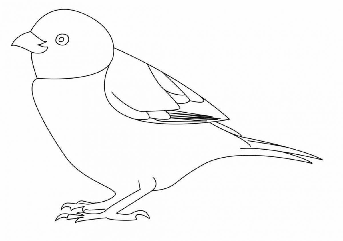 Fun coloring book titmouse for preschoolers 2-3 years old