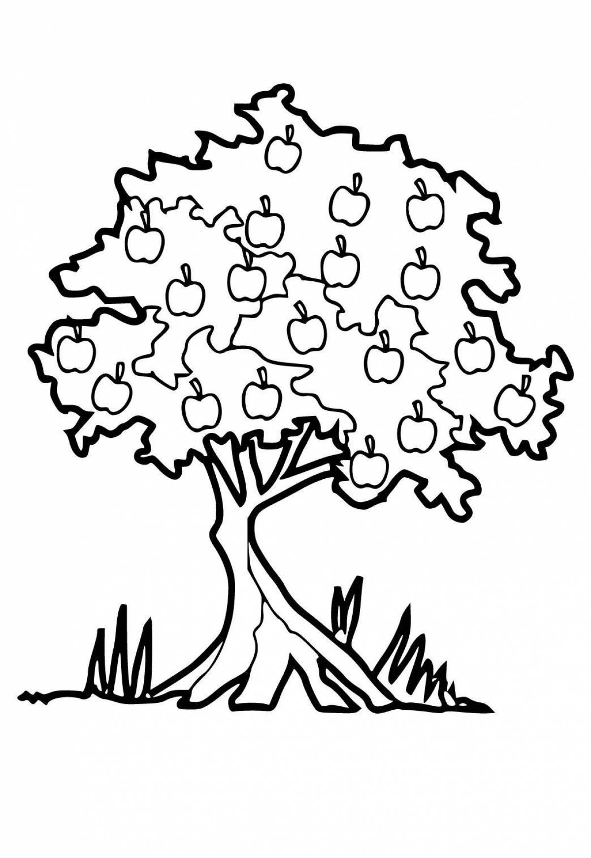 Glowing tree coloring book for 6-7 year olds