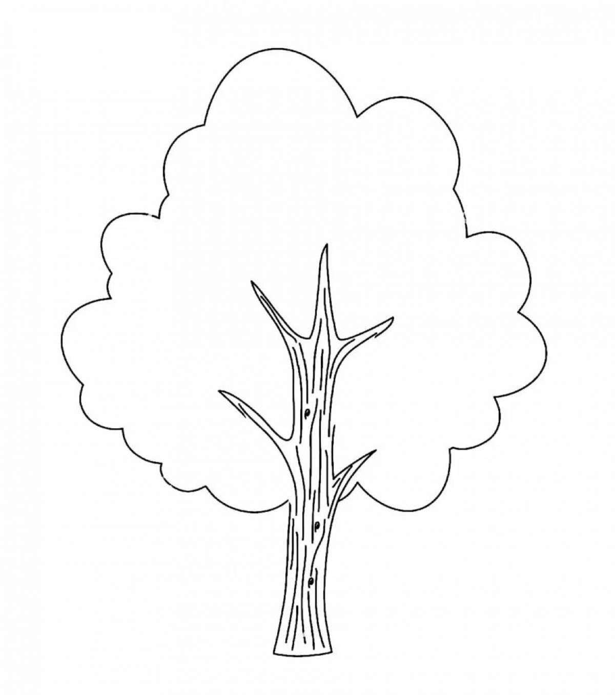Living tree coloring for children 6-7 years old