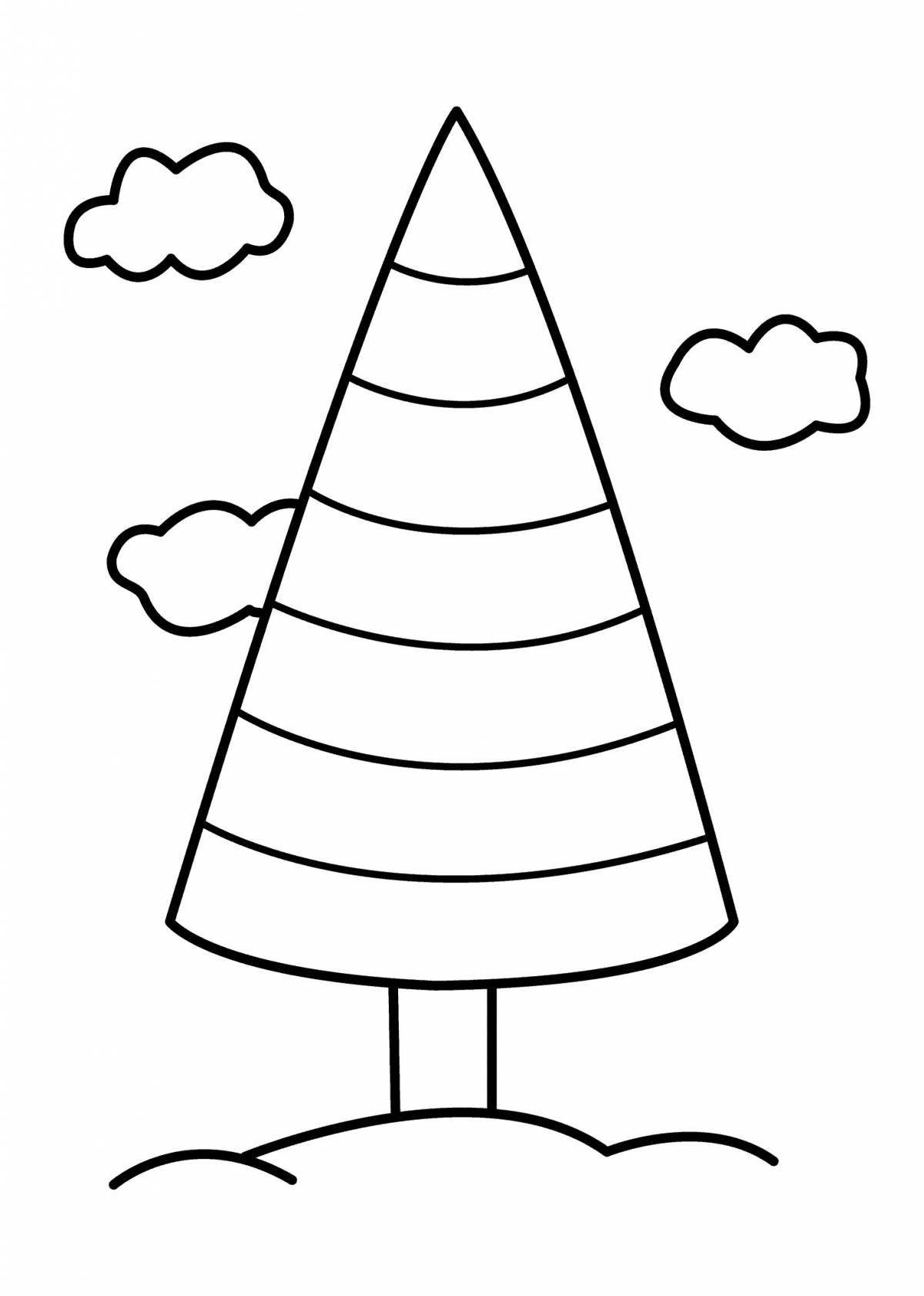 Раскраска «веселая рождественская елка» для малышей