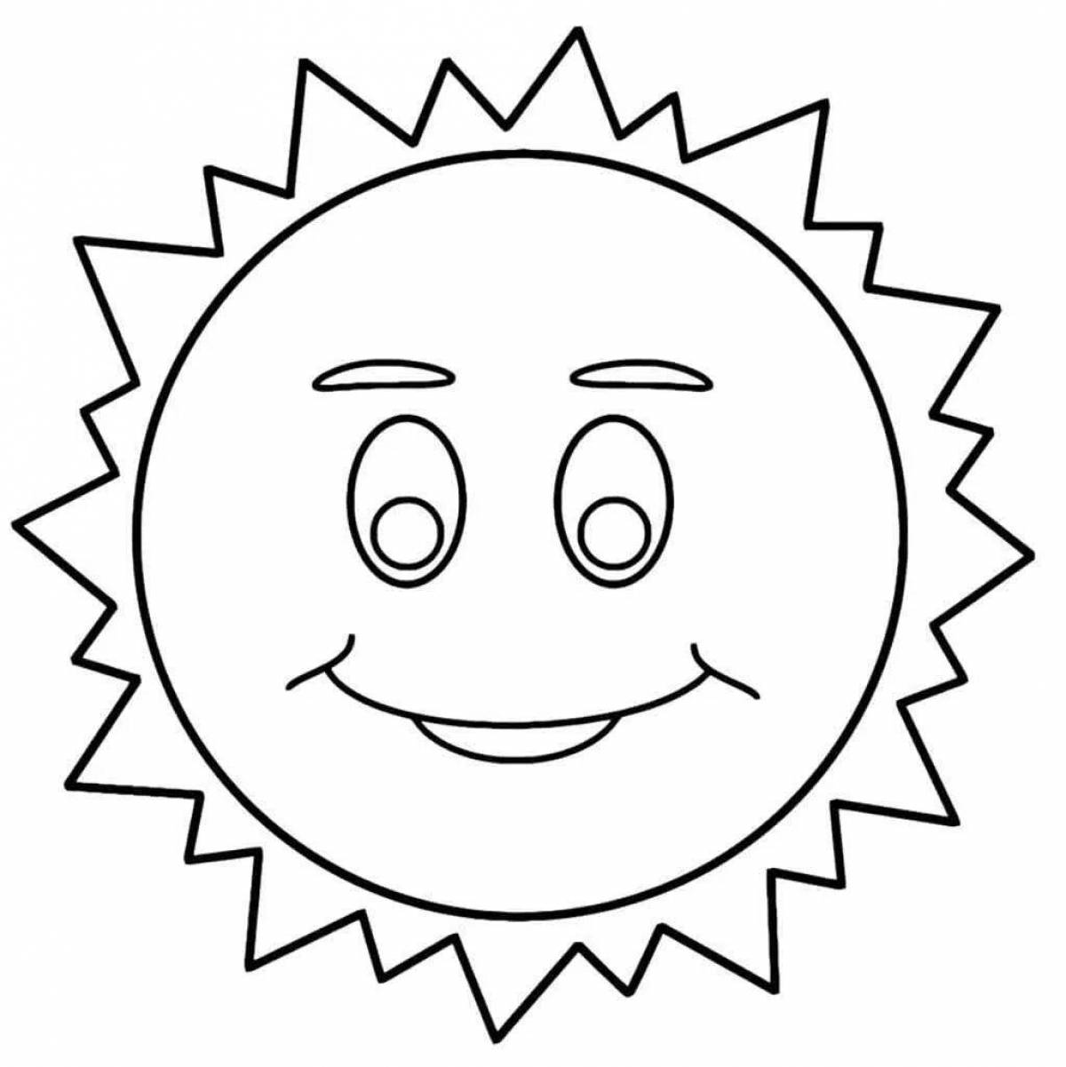Игривая раскраска солнце для детей 3-4 лет
