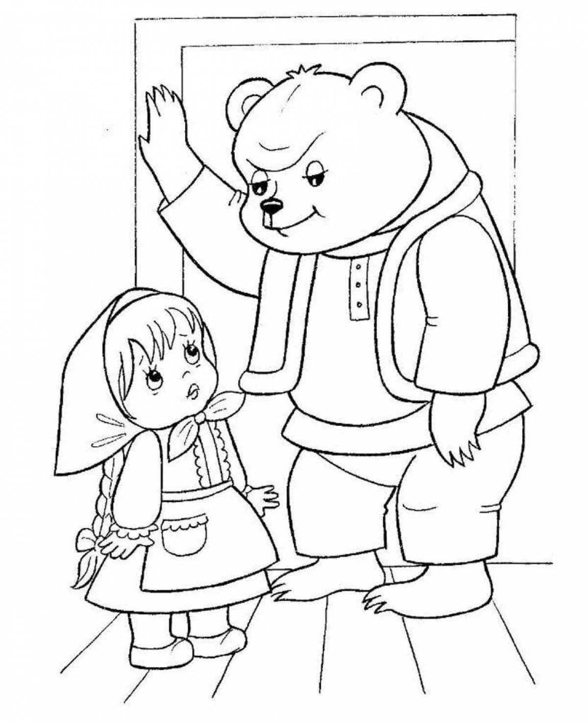 Great coloring book Masha and the Bear fairy tale for kids