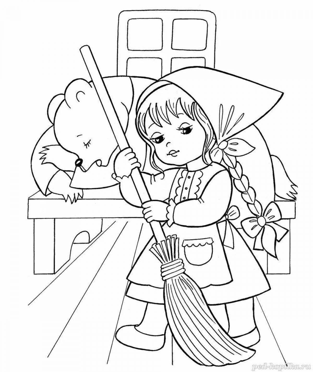 Fancy coloring Masha and the Bear fairy tale for children