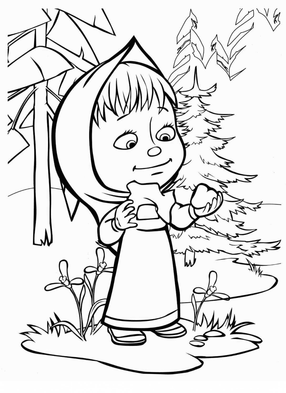 Fabulous coloring book Masha and the Bear fairy tale for kids