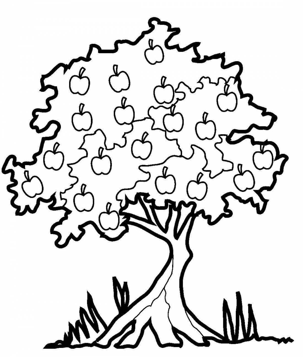 Раскраски Яблоня с яблоками для детей (37 шт.) - скачать или распечатать  бесплатно #22122