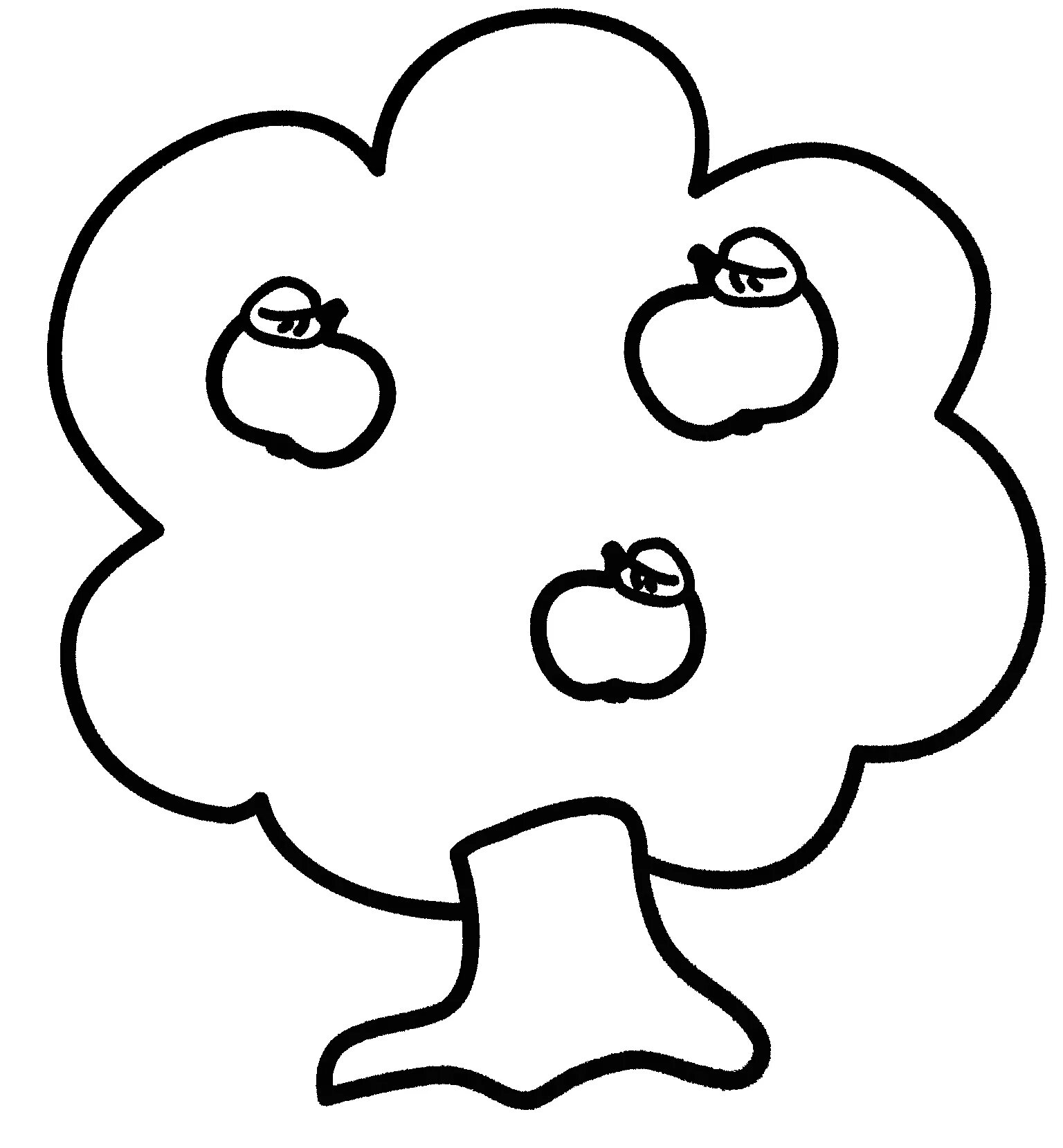 Rich apple tree with apples for kids