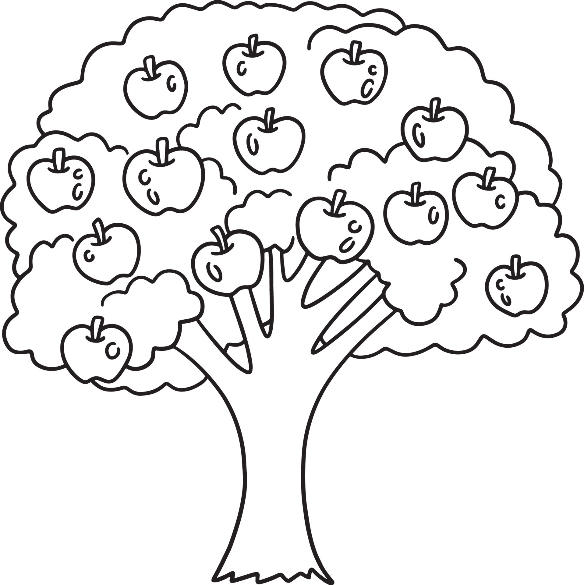 Яблоня с яблоками для детей #2