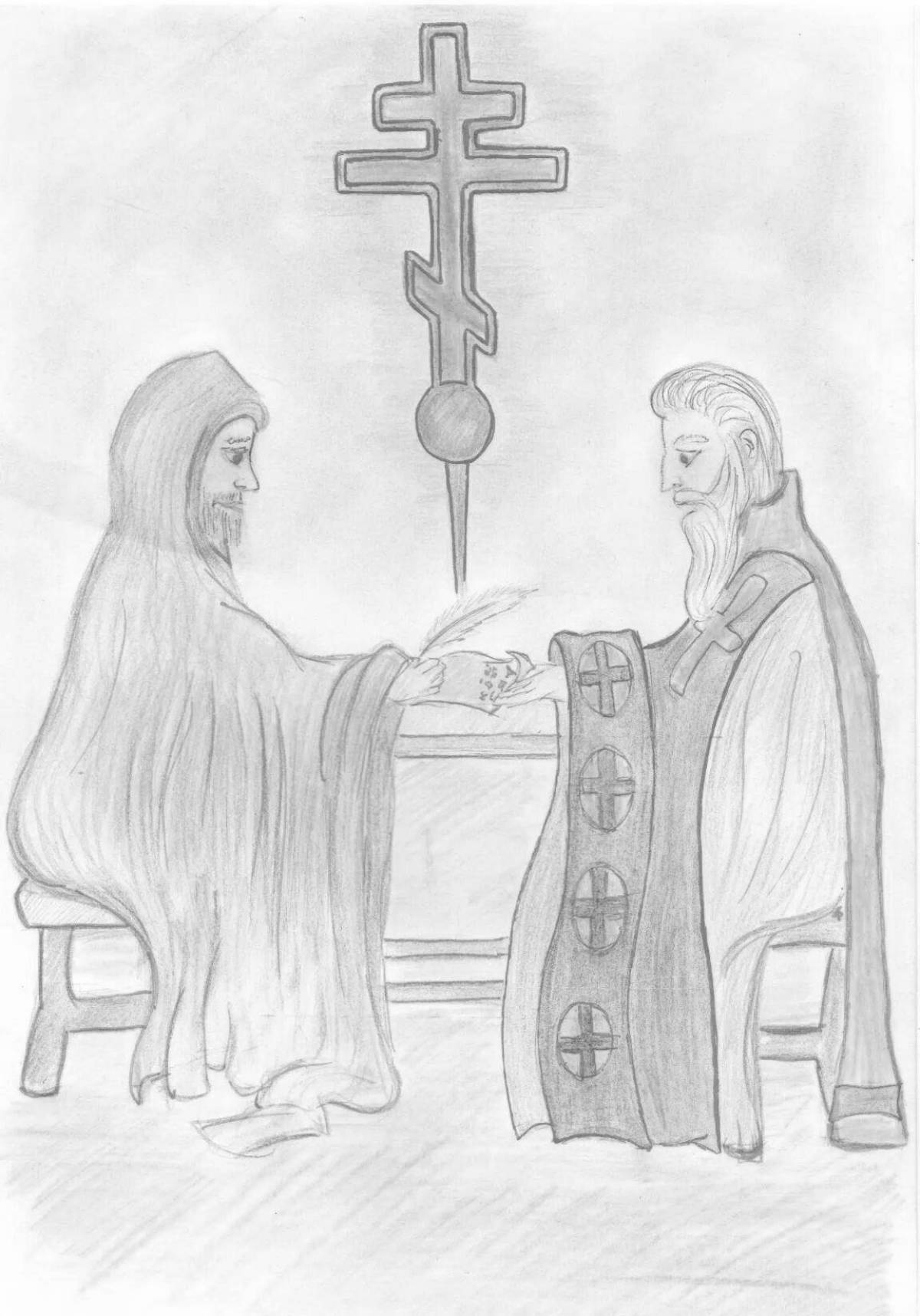 Coloring page glorious cyril and methodius