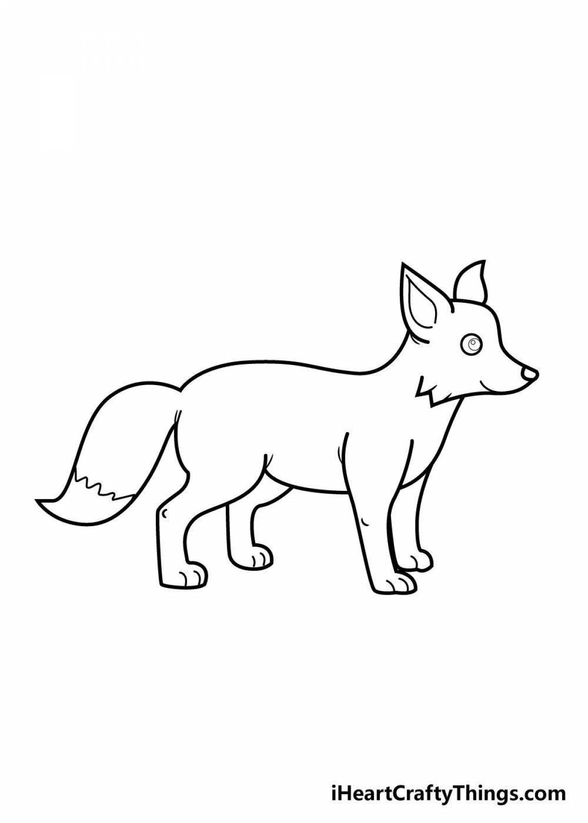 Fun fox coloring for children 6-7 years old