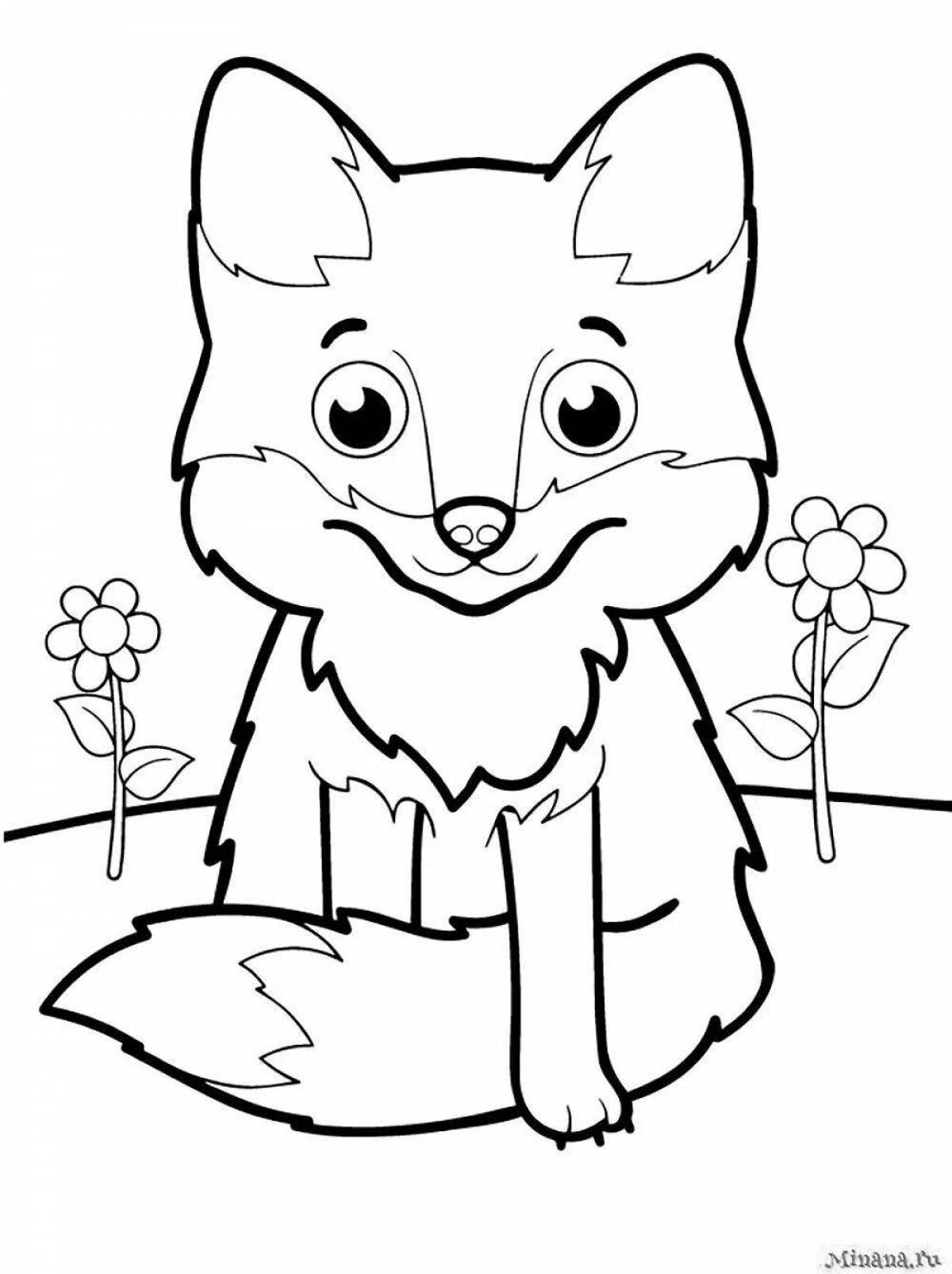 Funny fox coloring book for kids 6-7 years old