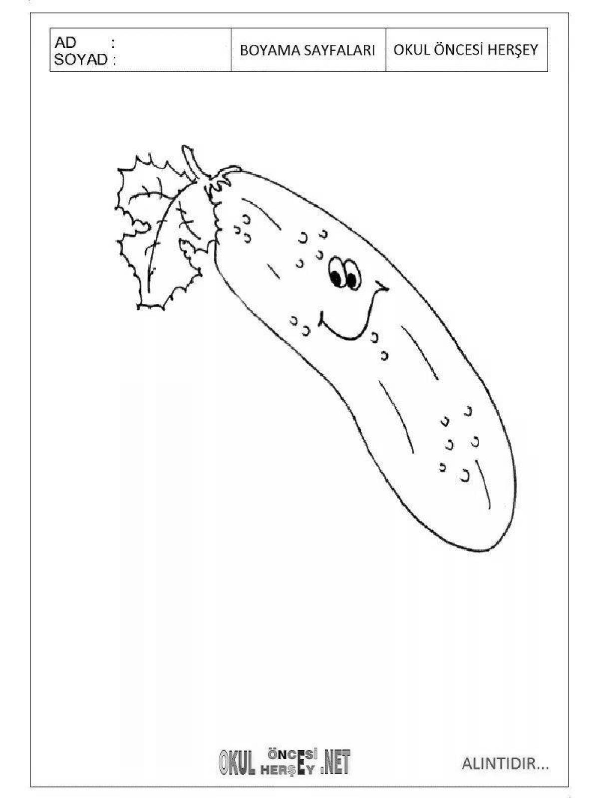 Creative cucumber coloring book for preschoolers