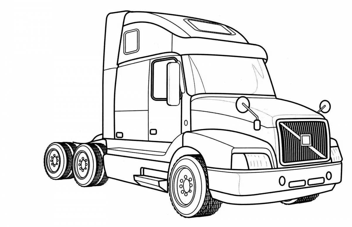 Exciting truck coloring book for 5-6 year olds