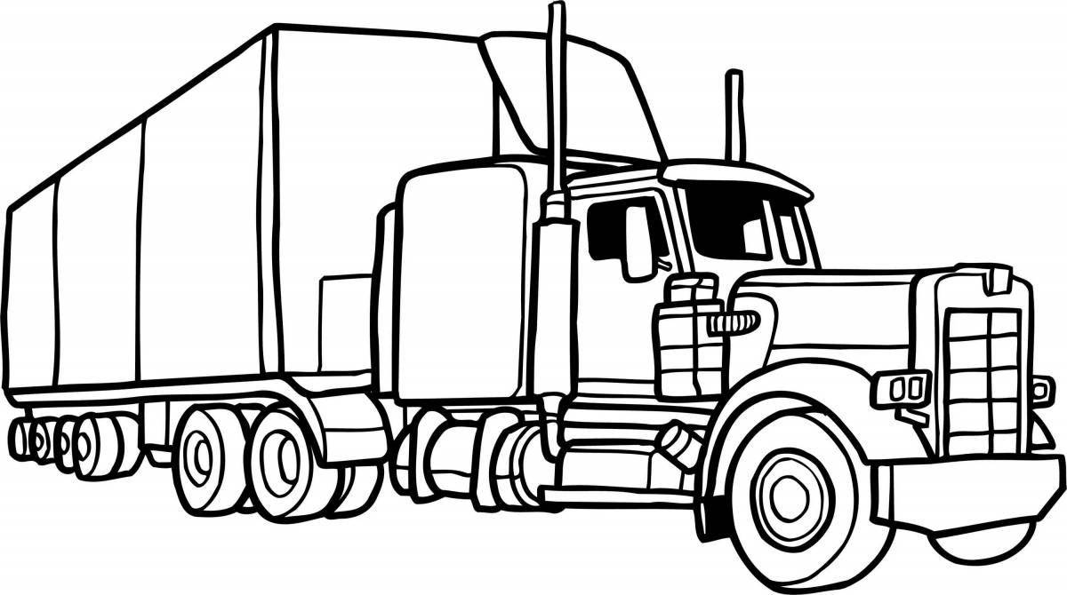 Fat truck coloring book for 5-6 year olds