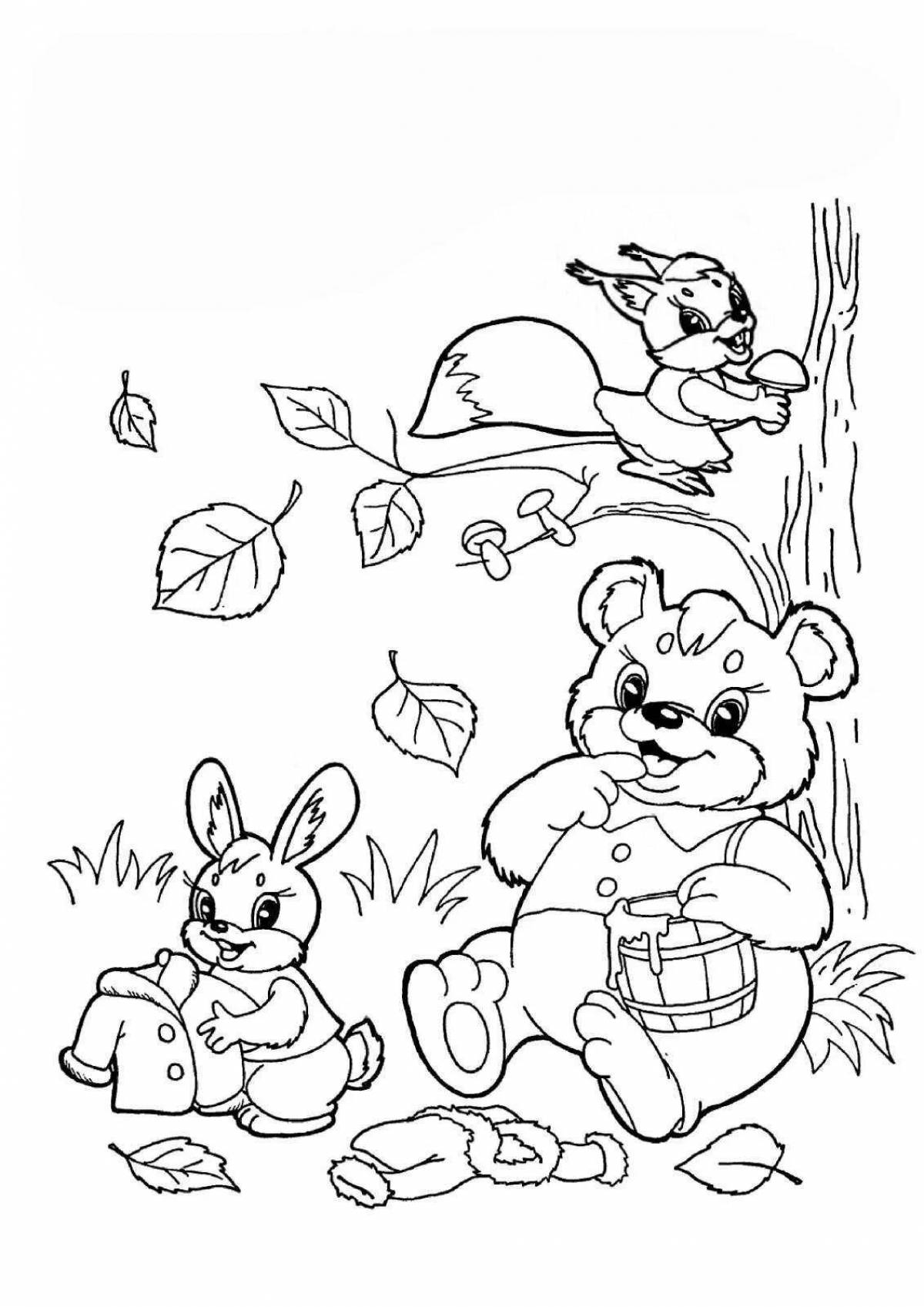 Creative forest animal coloring book for 5-6 year olds