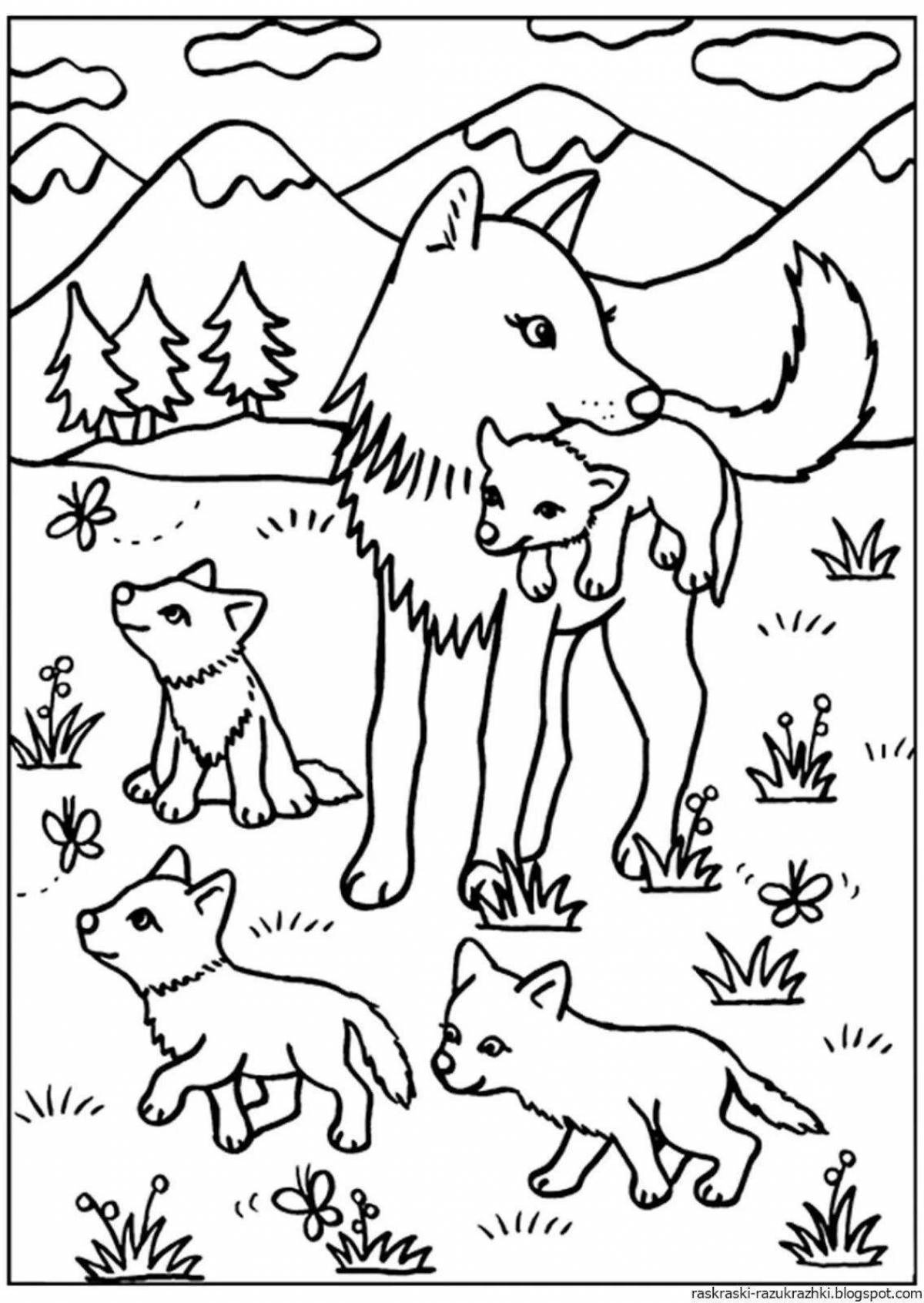 Crazy forest animal coloring pages for 5-6 year olds