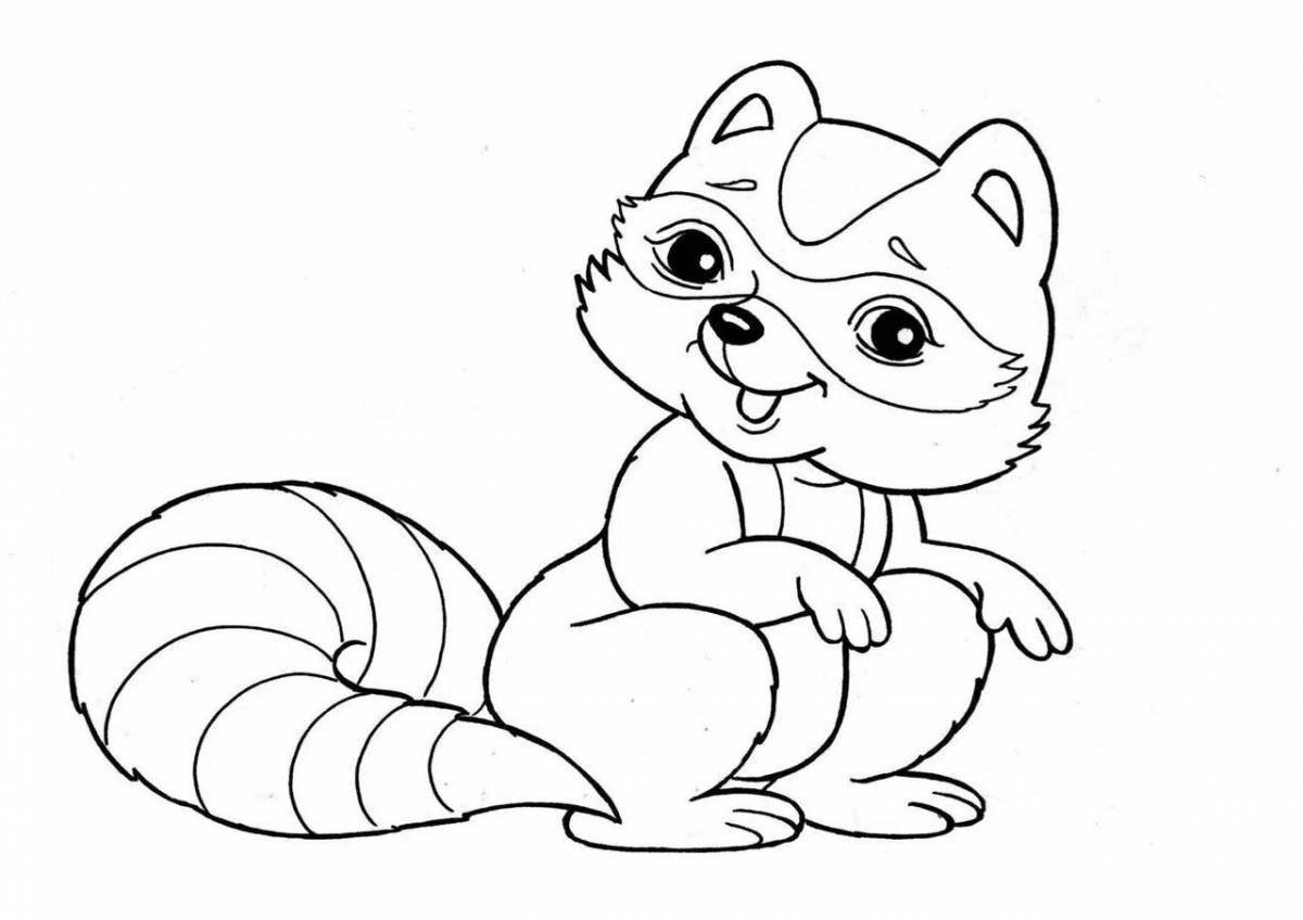 Coloring pages with bright forest animals for children 5-6 years old