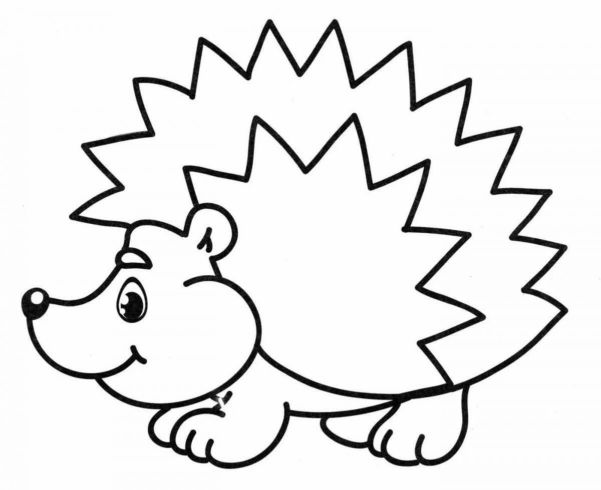 Coloring funny hedgehog for pre-k