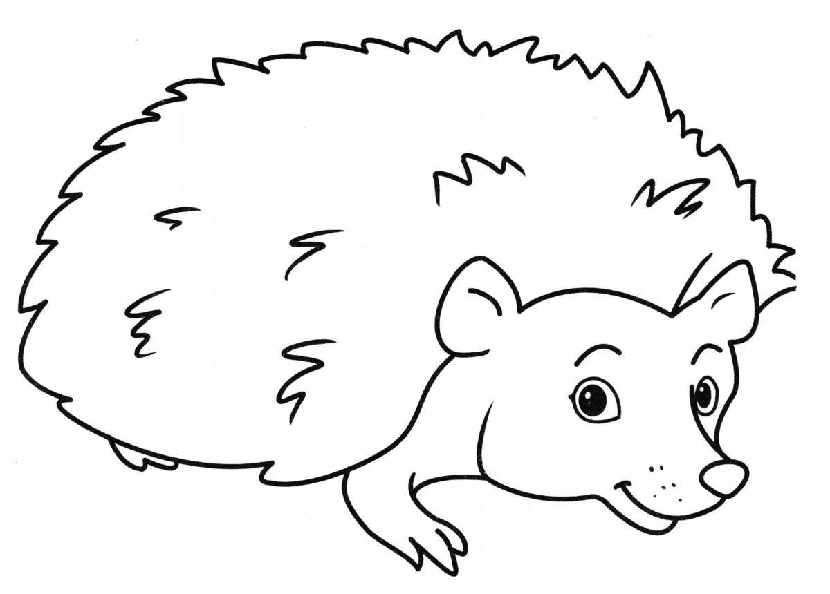 Cute hedgehog coloring book for preschoolers