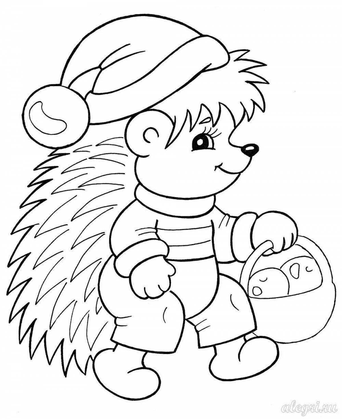 Adorable hedgehog coloring book for little ones
